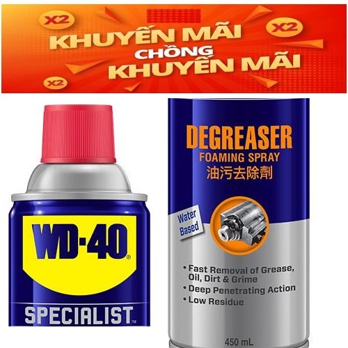 Chất tẩy dầu mỡ, cặn dầu WD-40 Specialist Fast Acting Degreaser 350030 450ml - 39099662