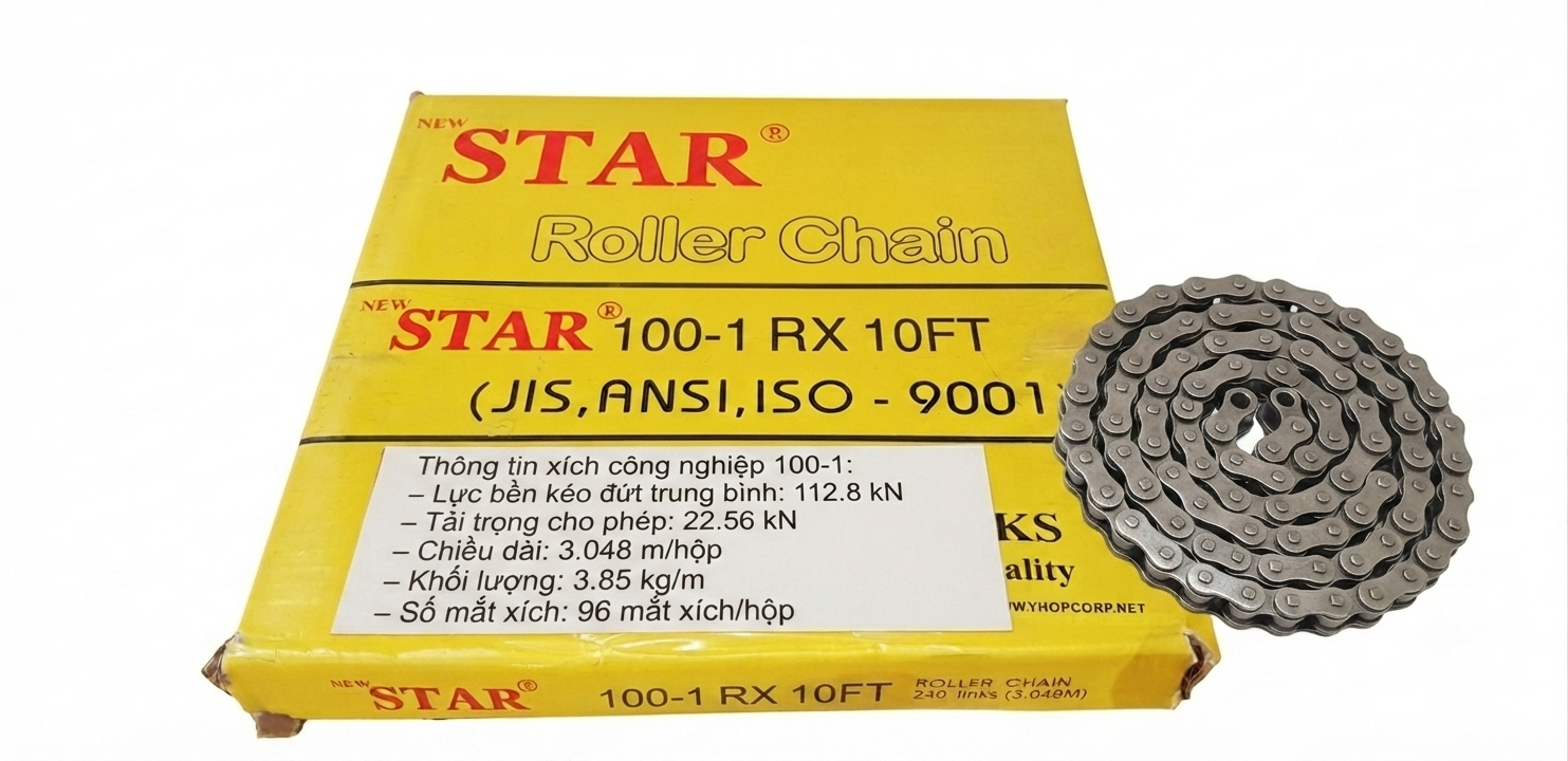 Sên STAR 100 đơn, sên thép 100 đơn 1 dãy, sên đơn 100.