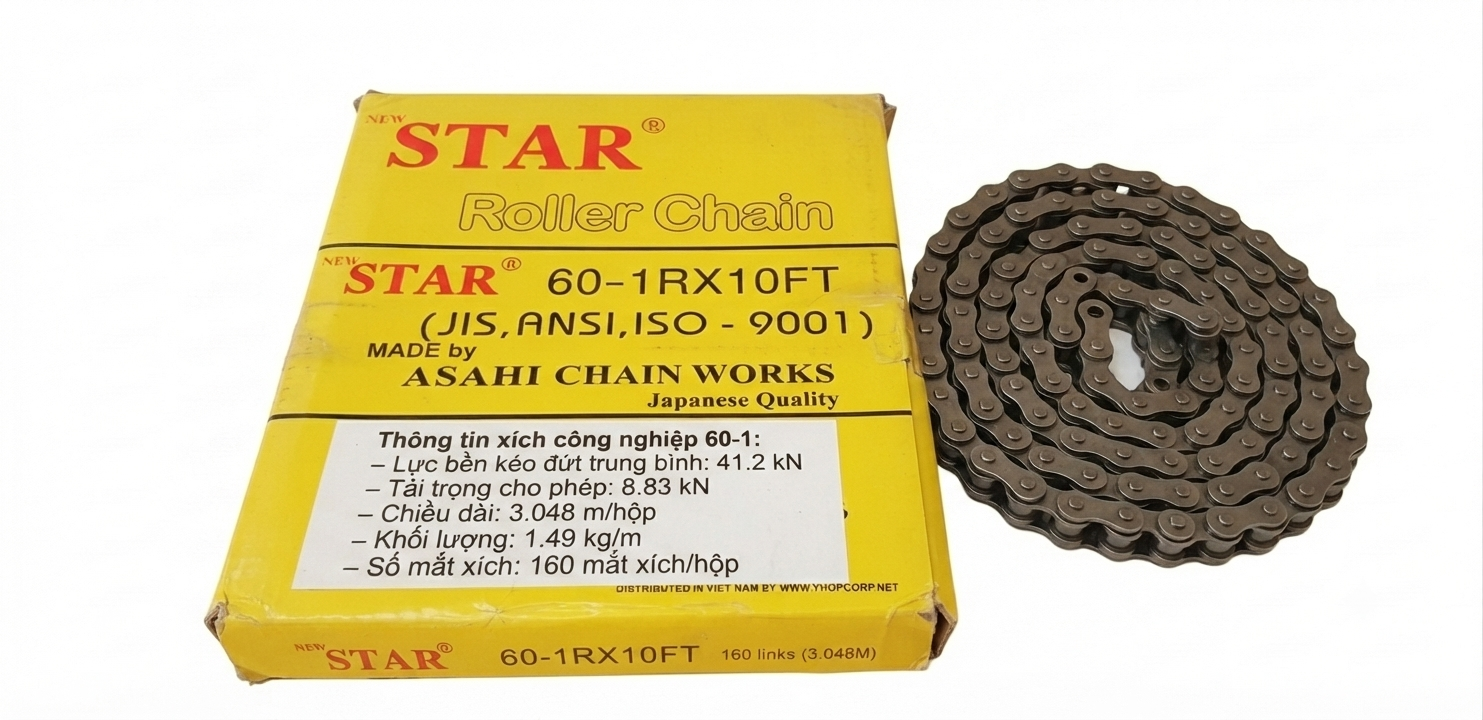 Sên STAR 60 đơn, sên thép 60 đơn 1 dãy, sên đơn 60.